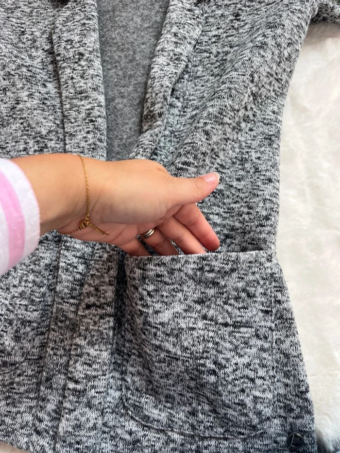 Gilet épais style Blazer gris chiné femme S - photo numéro 4