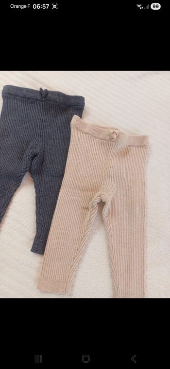 Lot de 2 leggings bébé taille 9 mois