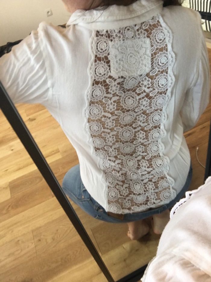 Chemisier blanc coton broderie anglaise dos nu Superdry - photo numéro 2