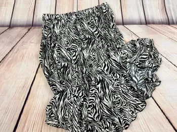 Jupe longue chic et élégante plissée légère et fluide Papillonne - L - motif zèbre