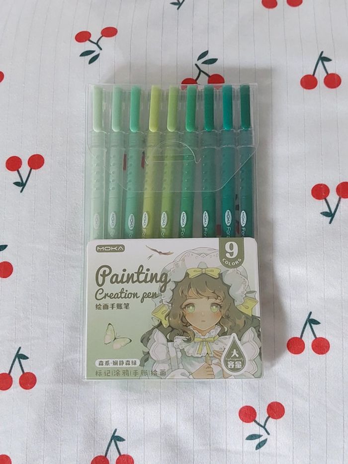 Lot stylo gel vert pour coloriage - photo numéro 3
