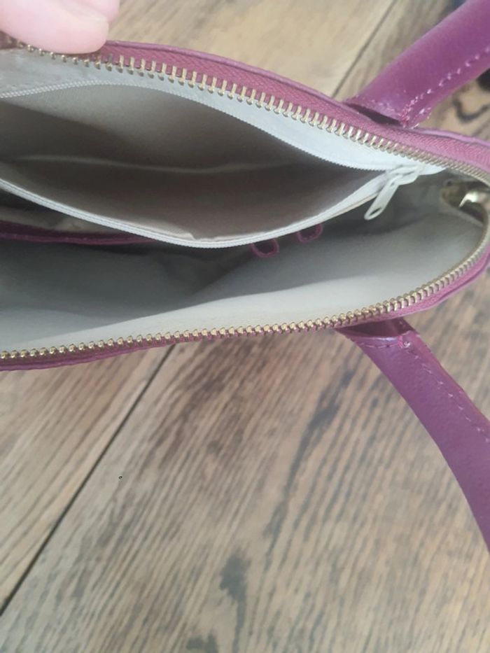 Jolie sac à main No Stress en cuir Violet - photo numéro 18
