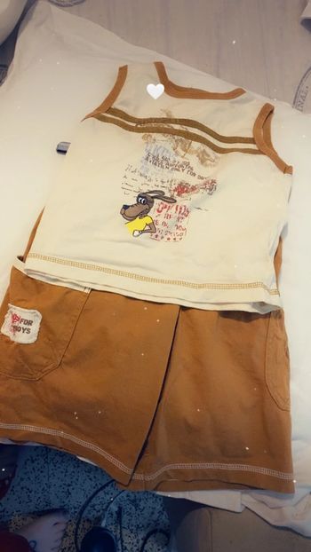 Ensemble été garçon short et débardeur