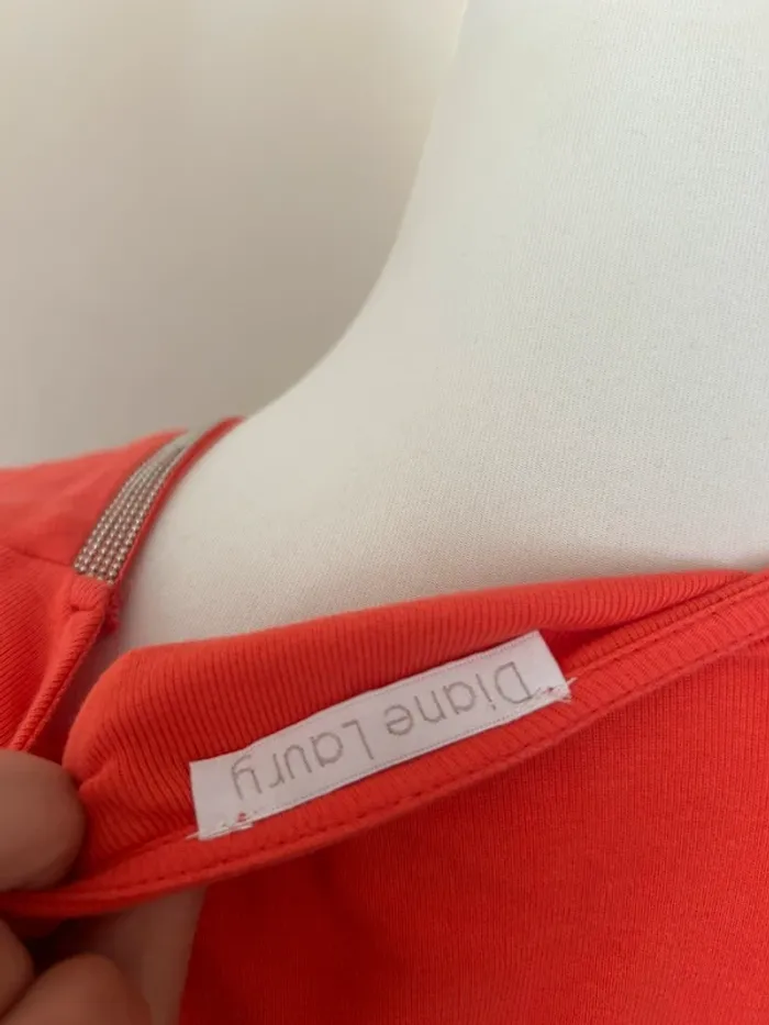 Diane Laury T-shirt, coton et modal corail argent taille 2/38 - photo numéro 5