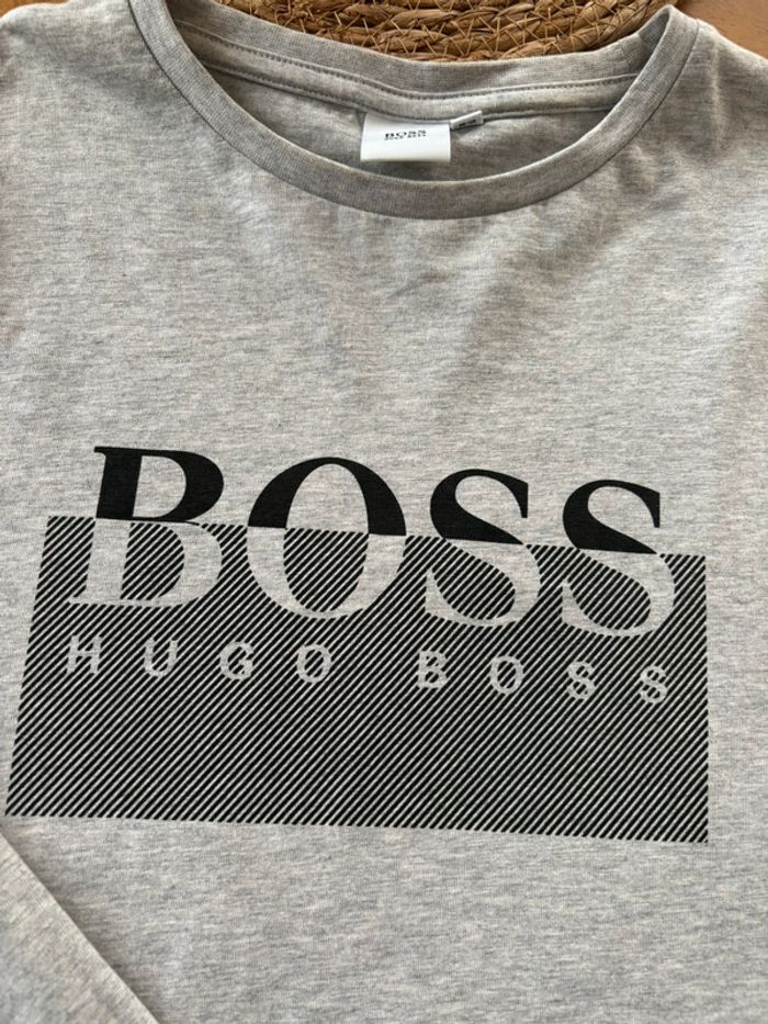 T-shirt ML Boss gris 16 ans - photo numéro 2