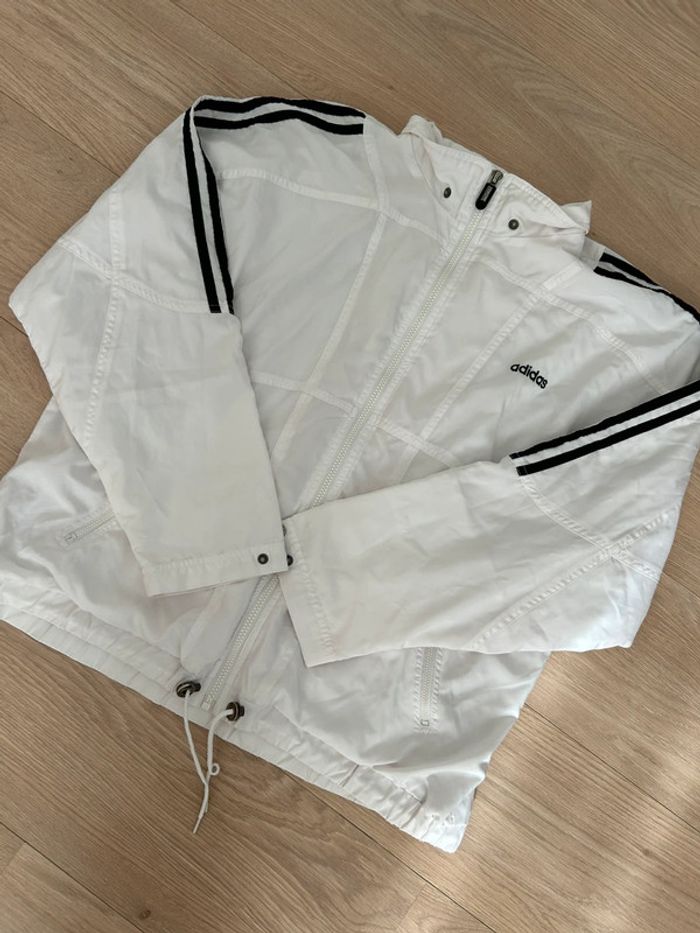 Veste Adidas vintage blanche et noire - Taille 46 (oversize unisexe) - photo numéro 2