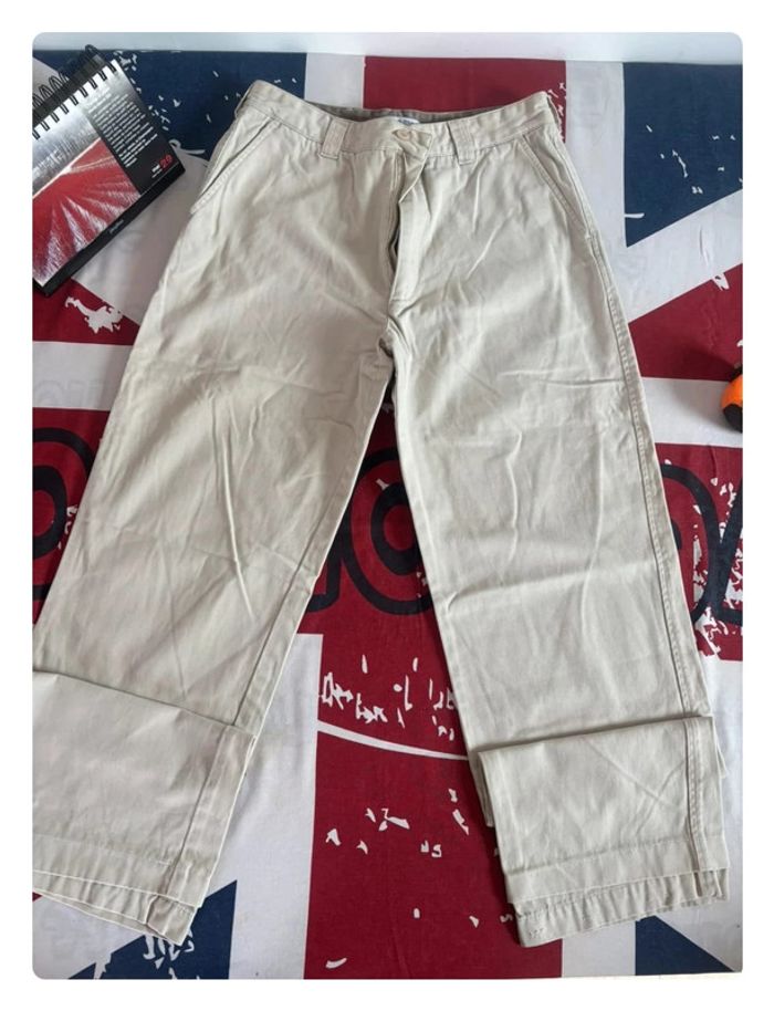 Pantalon Chino Bertrand d’Arley taille 38 marron crème/ beige crème doublure au niveau des chevilles - photo numéro 4