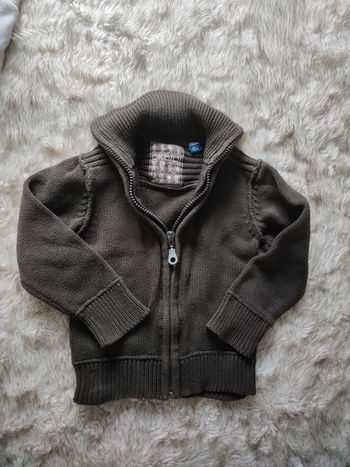 Gilet zippé marron 2-3 ans