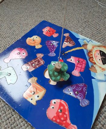 Puzzle aimanté en bois thème poisson banquise