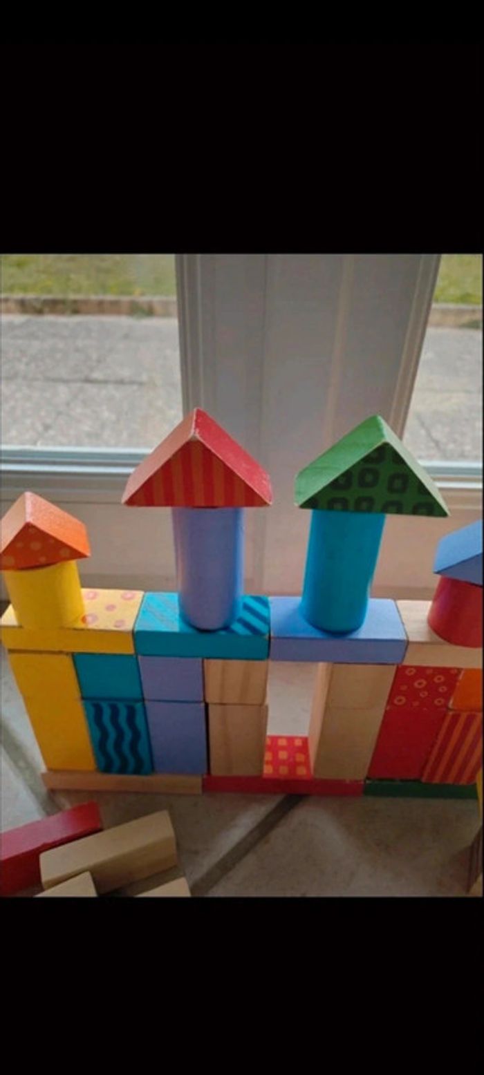 💙Bloc de construction en bois avec sacoche - photo numéro 5