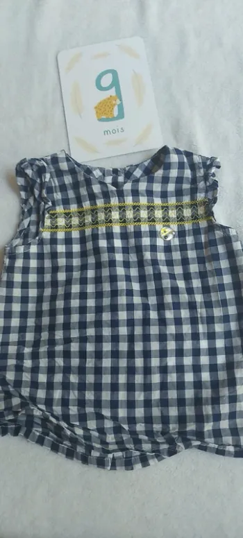 Haut manche court blouse fille 9 mois