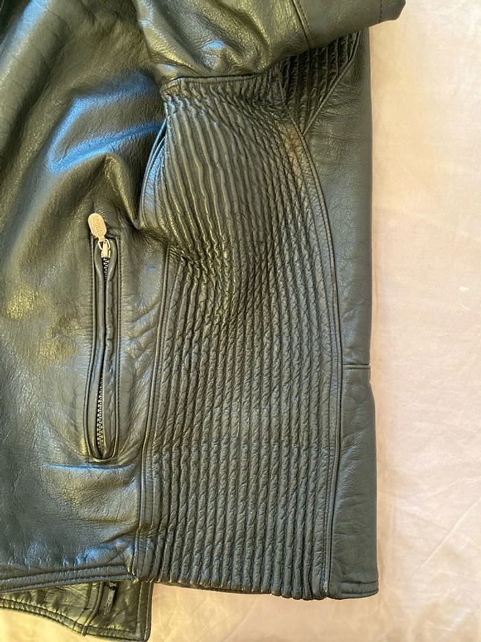 Veste motard Segura en cuir véritable femme taille M - photo numéro 13