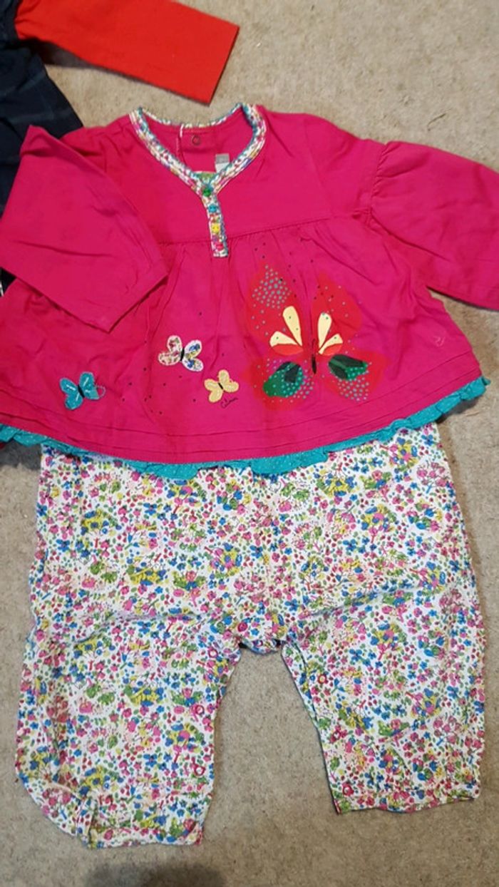 Lot de 2 robe/combinaison catimini fille 9 mois - photo numéro 3