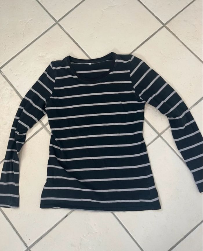 T-shirt rayé à manches longues - photo numéro 4