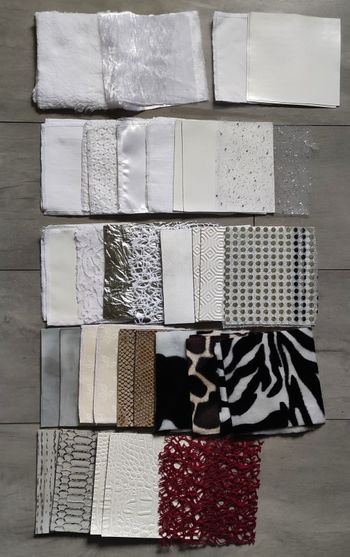 Lot de 27 paires de carrés de tissu 12 x 12cm activité montessori + boîte