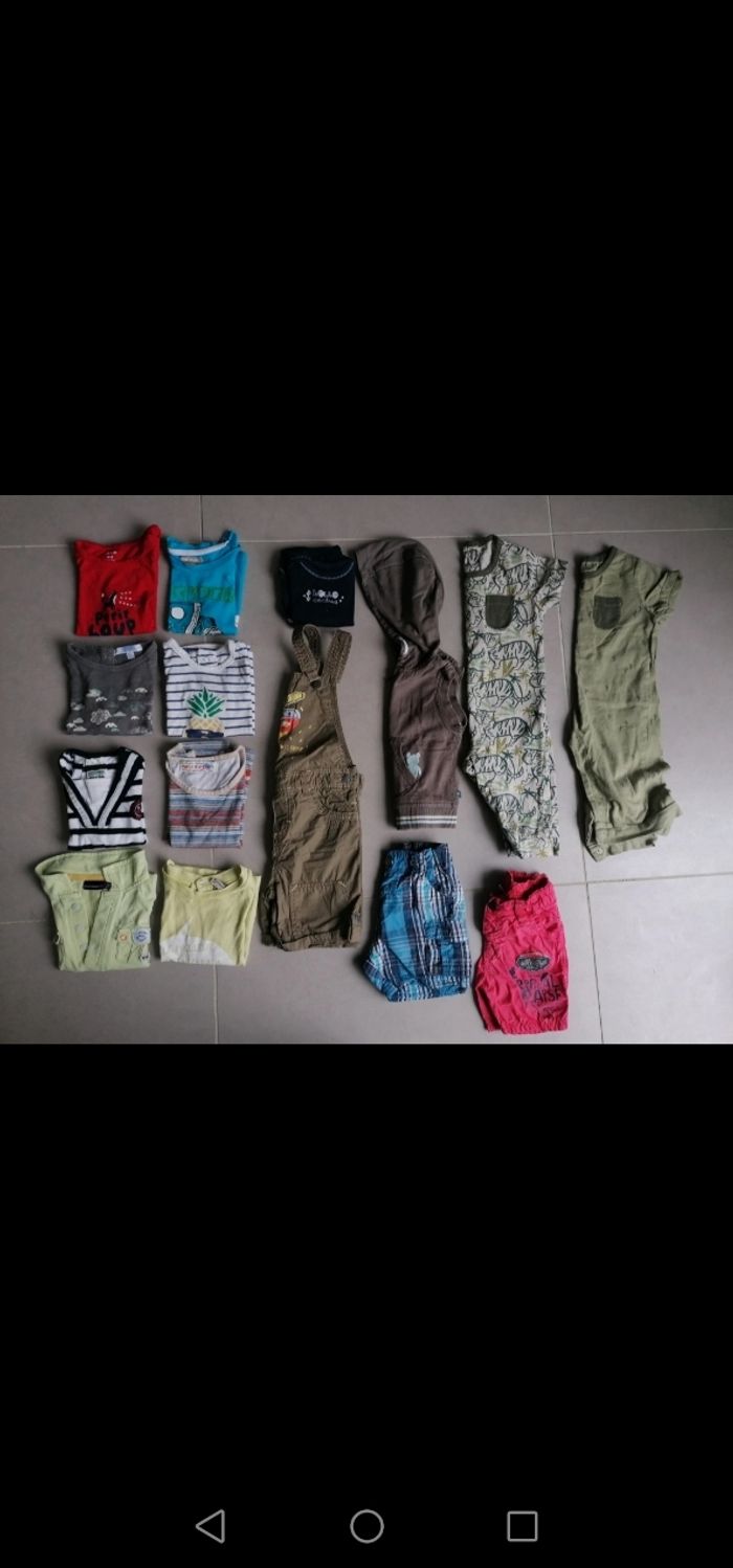 Lot 15 vêtements été garçon 9 mois