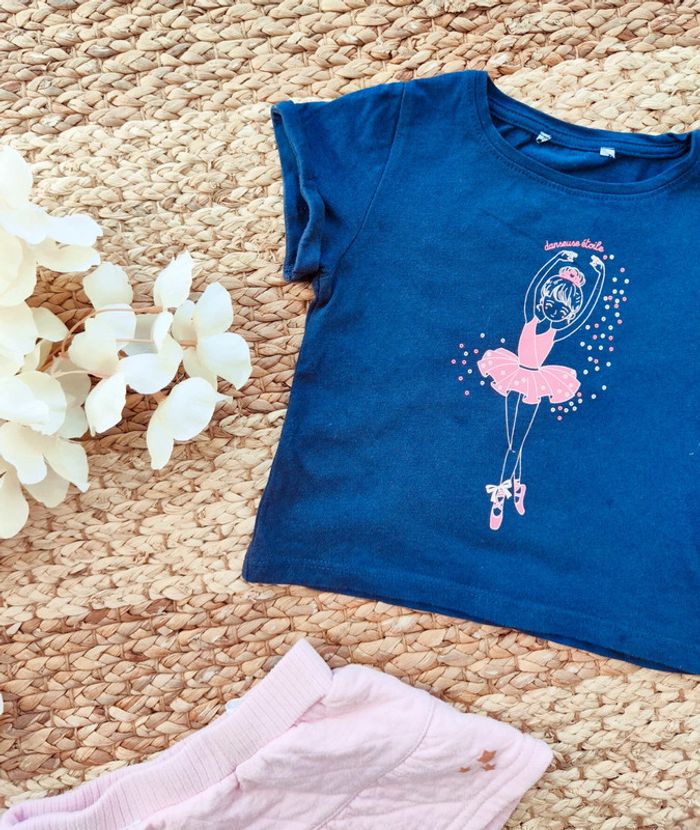 Ensemble été fille tee-shirt Lupilu avec jupe 12 mois - photo numéro 2
