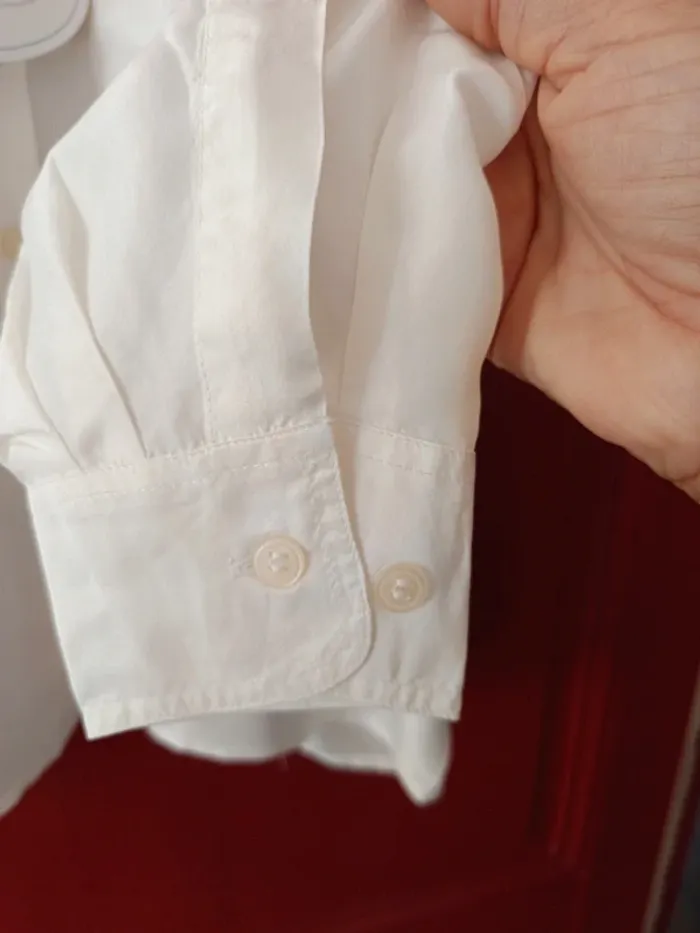 Chemise 100% soie, couleur crème - photo numéro 4