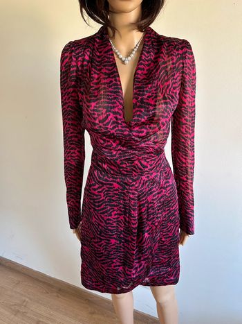Robe rose et noire neuve à manches longues Morgan taille 36 (valeur 75€)