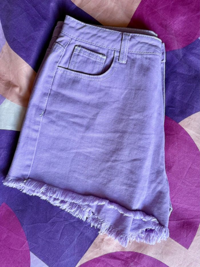 Mini short en jean denim taille haute lila Shein L - photo numéro 8