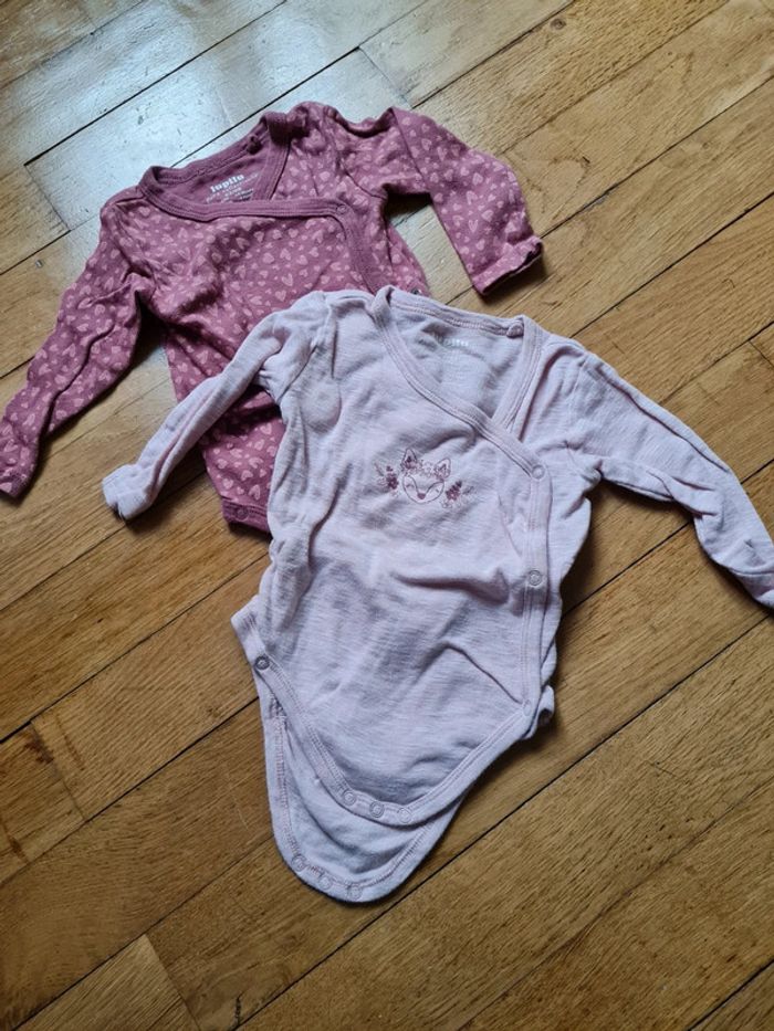 Lots de 2 bodies fille 2/6 mois lupilu