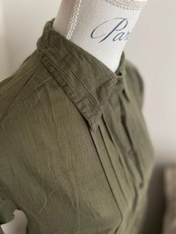 Chemise coton Naf Naf kaki - photo numéro 7