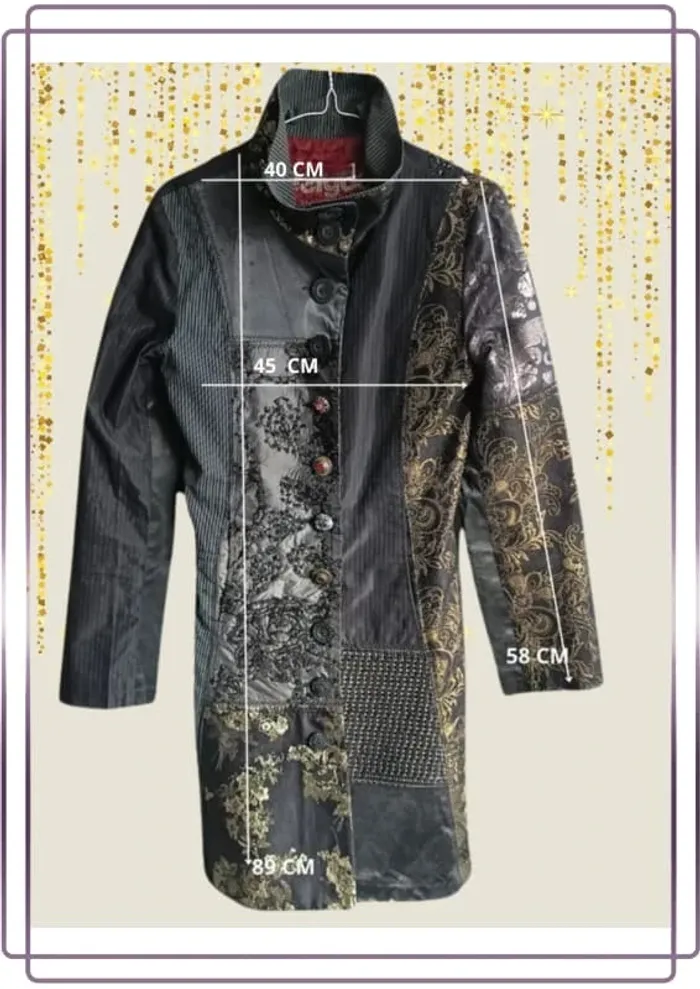 Trench Desigual style casual ,coupe droite cintrée ,col haut - photo numéro 10