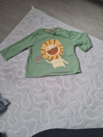 Tee shirt manches longues motif tigre 12 mois