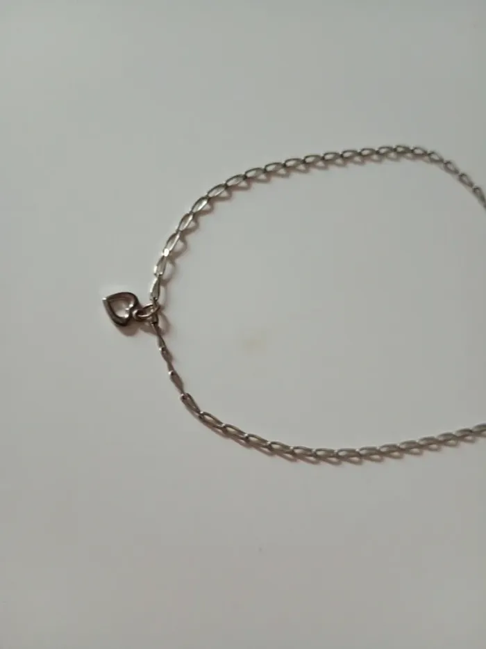 Chaîne de cheville pampille coeur en argent - photo numéro 4
