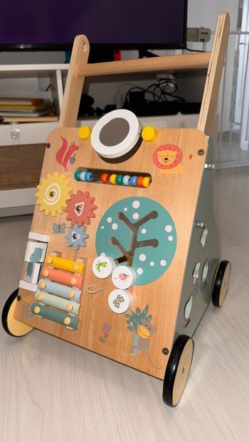 Trotteur Bébé en Bois, Chariot de Marche Bebe en Bois,