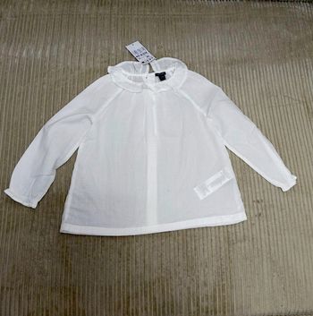 Blouse manches longues  blanche taille 36 mois