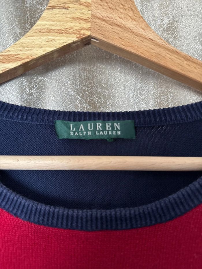 Pull Ralph Lauren Navy & Rouge – Détails Ceinture – Taille M - photo numéro 2