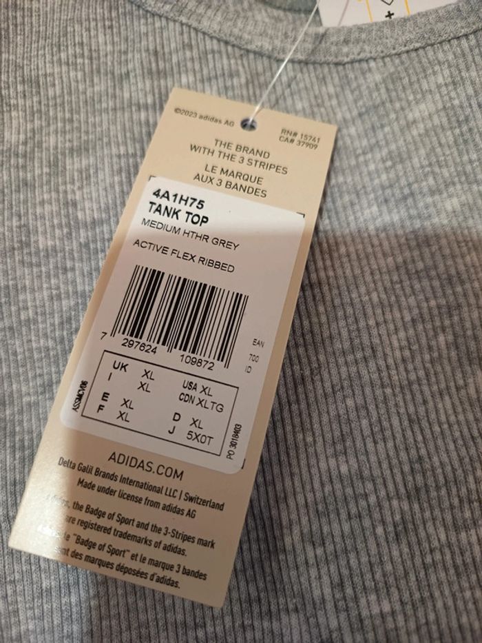 Débardeur adidas femme gris neuf XL - photo numéro 2