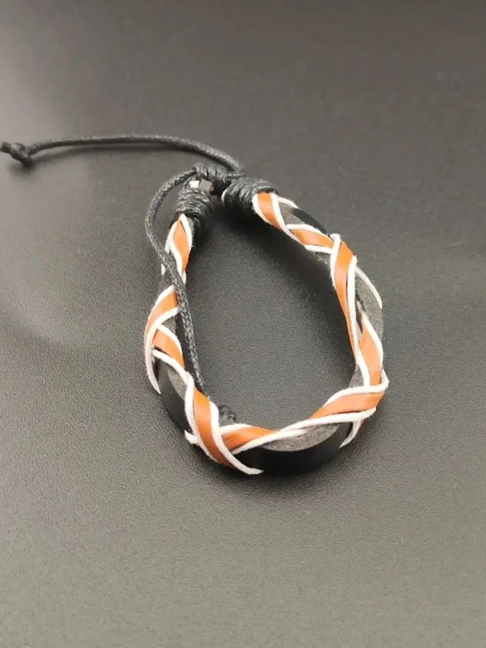 Montre marron orangé, sport, cadran bleu, bracelet - photo numéro 5