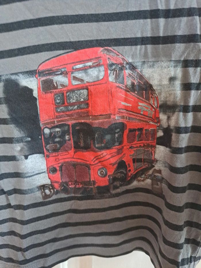 Tee-shirt manche longue rouge et gris bus 24mois orchestra - photo numéro 3