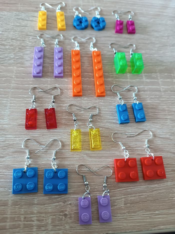 Boucles d'oreille Lego originales insolite - photo numéro 3
