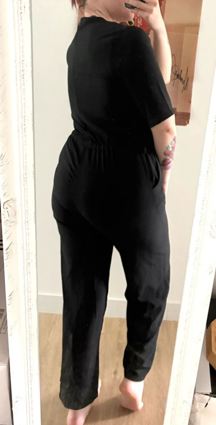 Combinaison pantalon fluide noir vintage L - photo numéro 6