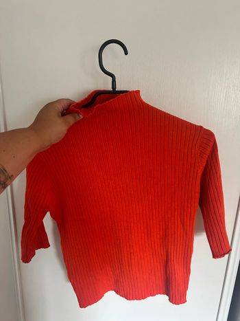 Pull manches courtes orange taille L