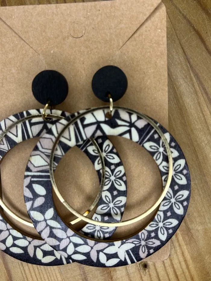 Boucle d’oreille bois - photo numéro 2