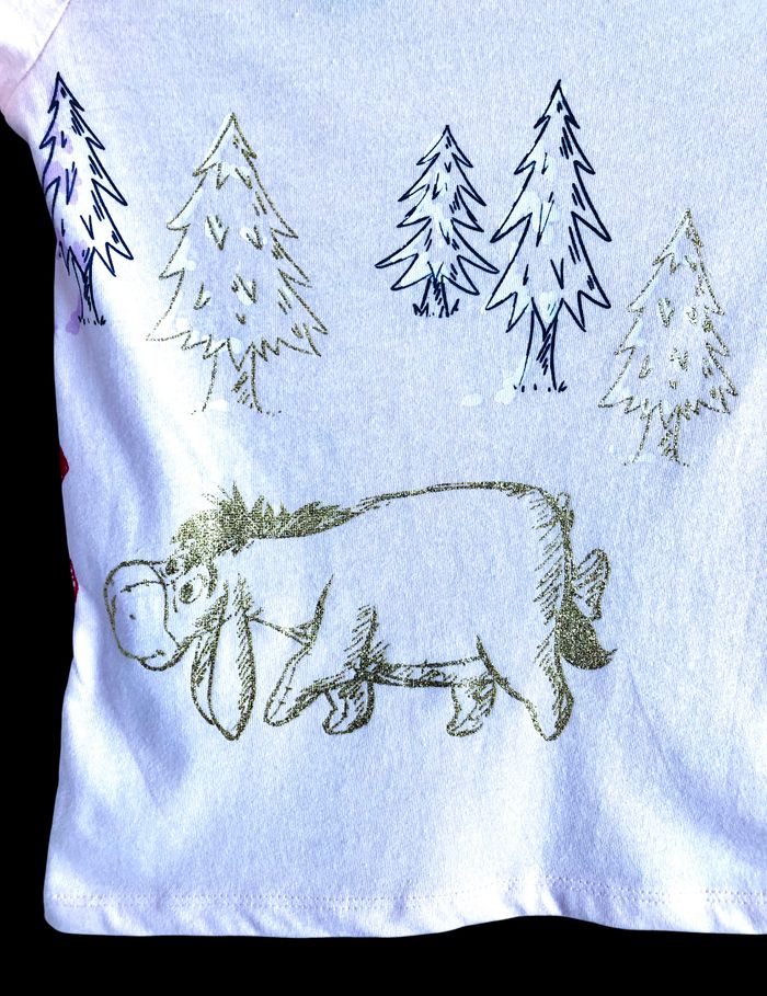 DISNEY - NEW - ENSEMBLE 2P FILLE WINNIE L'OURSON, TULLE RÉSILLE & OR PAILLETÉ 5/6A - photo numéro 5