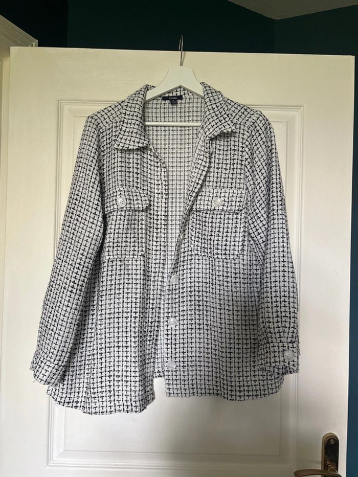 Veste femme blanc et noir à paillette