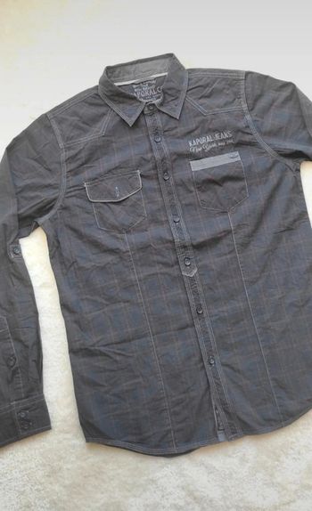 Chemise à carreaux Kaporal M gris slim fit