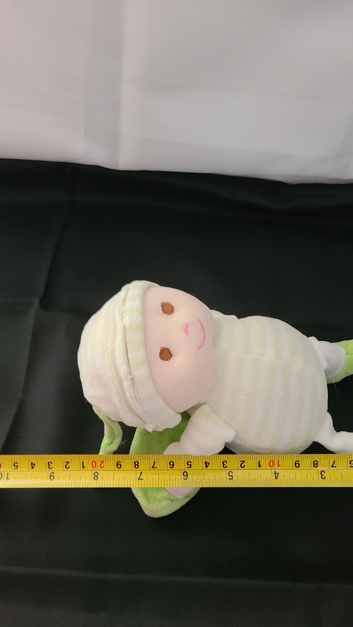 Doudou Maxita Peluche Lutin Garcon Ange Rayé Jaune Blanc Aile Dans le Dos - photo numéro 4