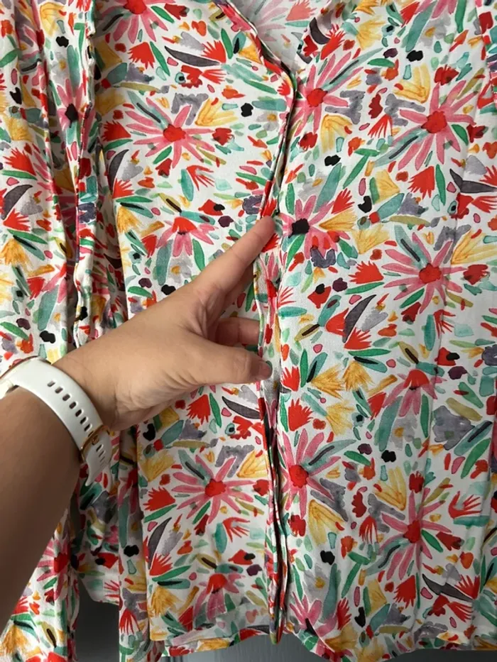 Chemise Sézane Fidji aquarelle T. 38 multicolore fleurs - photo numéro 4