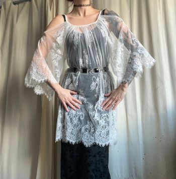 Blouse longue dentelle Victorian Goth 🥀 vintage 90s - Taille M