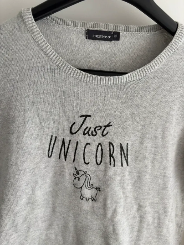 Pull fin 10 fille licorne - photo numéro 2