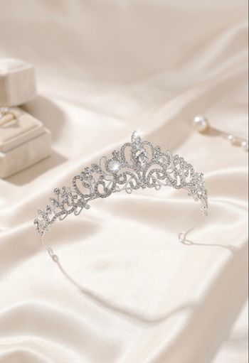Couronne de princesse, diadème, tiara Argenté Neuf