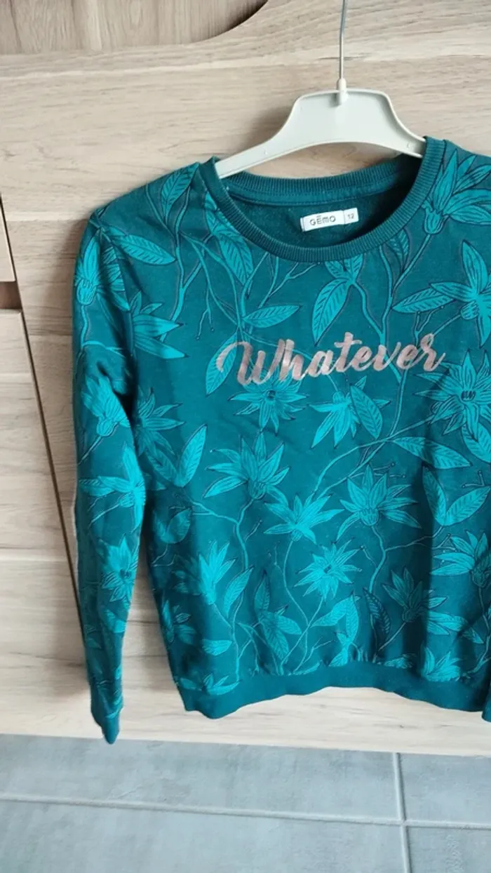 Sweat vert taille 12 ans Gémo fille - photo numéro 9