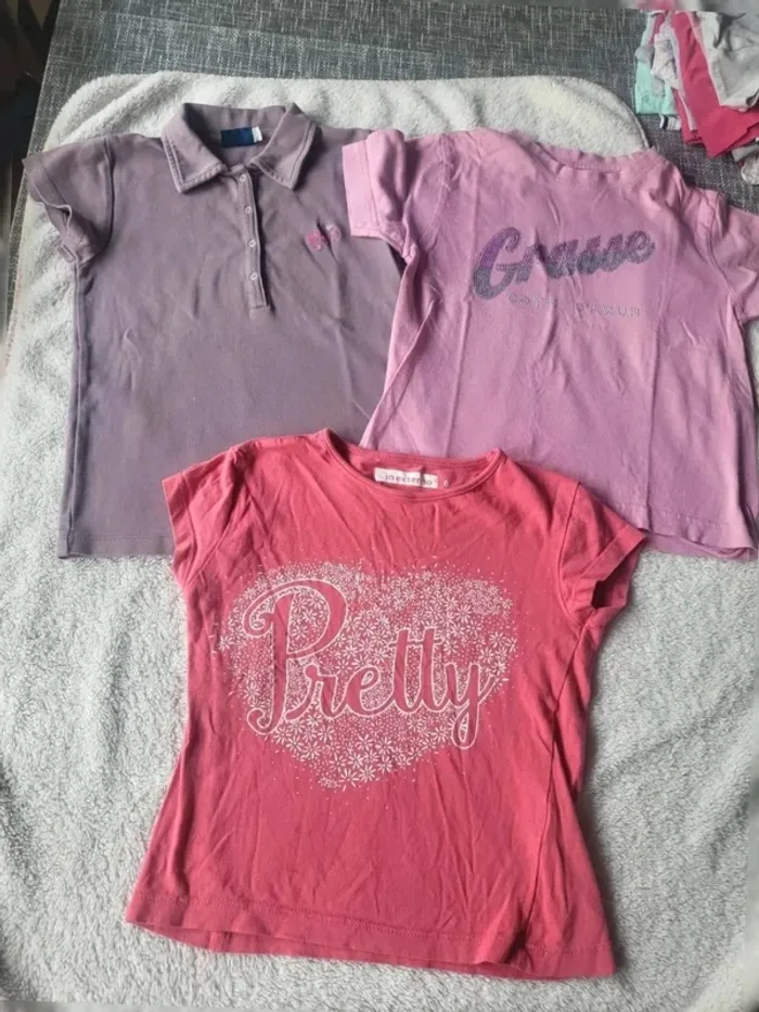 3 tee-shirts manches courtes 6/7 ans