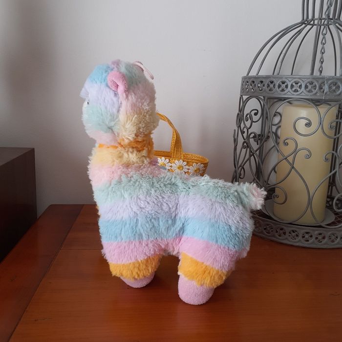 Peluche-doudou "Petit Lama/Alpaga" arc-en-ciel - photo numéro 6